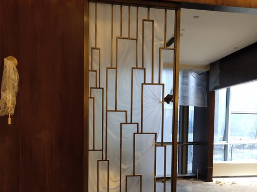 會所新中式不銹鋼屏風